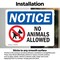 Signmission No Animals Allowed, 5 in W x Rectangle, Vinyl Decal OS-2PACK-NS-D-35-L-16010 - alternate 6